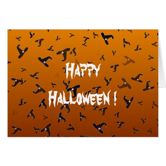 Halloween Witch Hats Greeting Card (Front Horizontal)