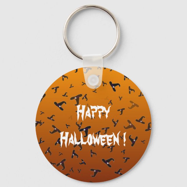 Halloween Witch Hats Key Ring (Front)