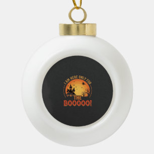 Halloween Witch Haunted House Boo Design_1 Ceramic Ball Christmas Ornament