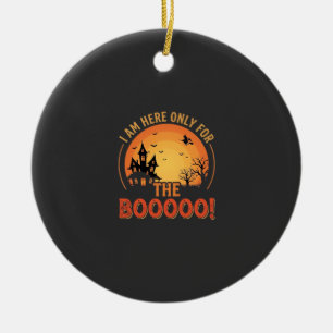 Halloween Witch Haunted House Boo Design_1 Ceramic Tree Decoration
