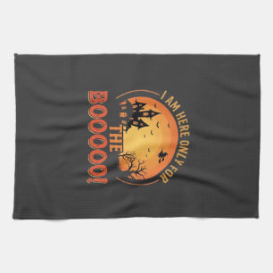Halloween Witch Haunted House Boo Design_1 Tea Towel