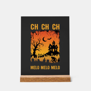 Halloween Witch Haunted House Silhouette Art_1 Acrylic Sign