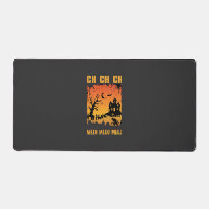 Halloween Witch Haunted House Silhouette Art_1 Desk Mat