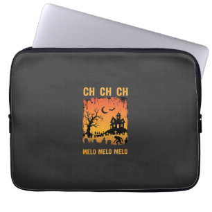 Halloween Witch Haunted House Silhouette Art_1 Laptop Sleeve