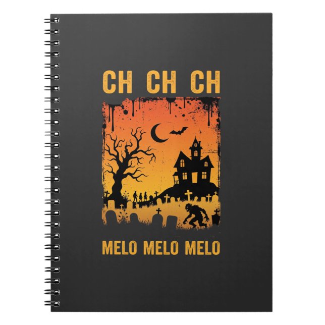 Halloween Witch Haunted House Silhouette Art_1 Notebook (Front)