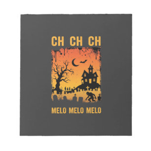 Halloween Witch Haunted House Silhouette Art_1 Notepad