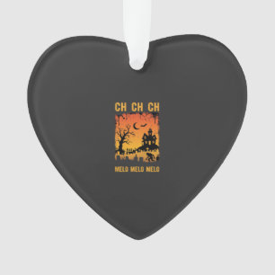 Halloween Witch Haunted House Silhouette Art_1 Ornament