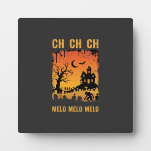 Halloween Witch Haunted House Silhouette Art_1 Plaque
