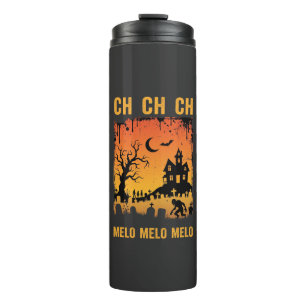 Halloween Witch Haunted House Silhouette Art_1 Thermal Tumbler