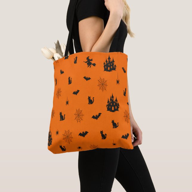 Halloween Witch Haunted House  Tote Bag (Close Up)