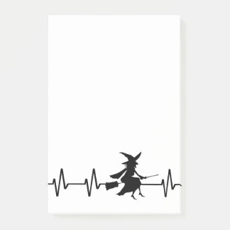 Halloween Witch Heartbeat Love Post-it Notes