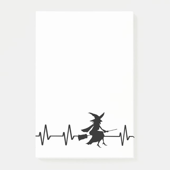 Halloween Witch Heartbeat Love Post-it Notes (Front)