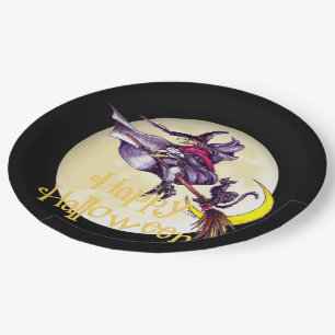 Halloween Witch Holiday paper plates