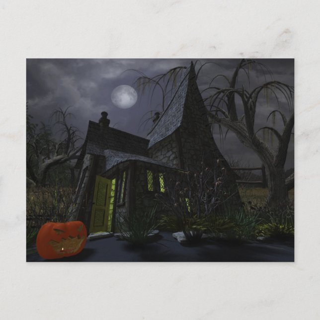 Halloween Witch House Postcard (Front)