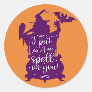 Halloween Witch I put a spell on you Fun Festive Classic Round Sticker