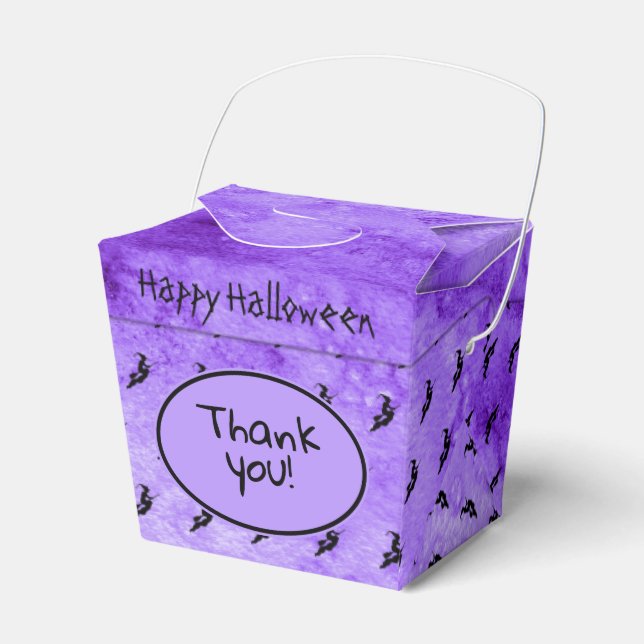 Halloween Witch Iconic Silhouette Purple Grunge Favour Box (Front Side)