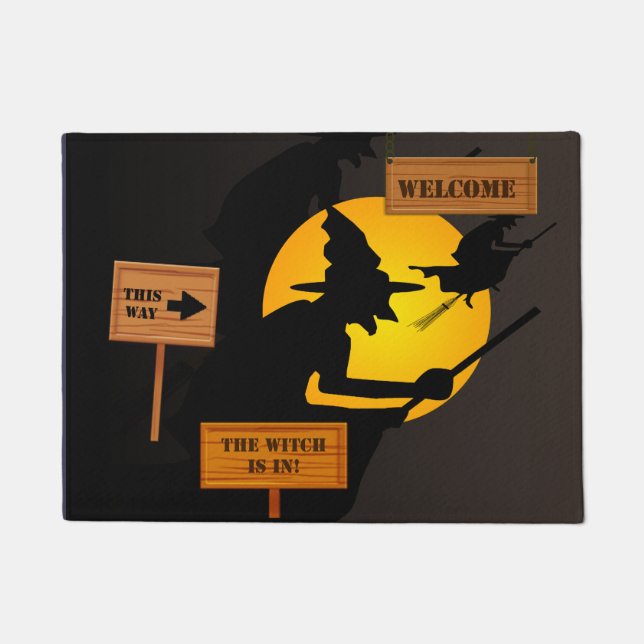 Halloween Witch is in Door Mat (Front)