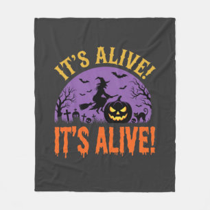 Halloween Witch Jack O Lantern It's Alive Fleece Blanket