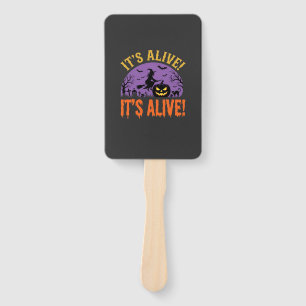 Halloween Witch Jack O Lantern It's Alive Hand Fan
