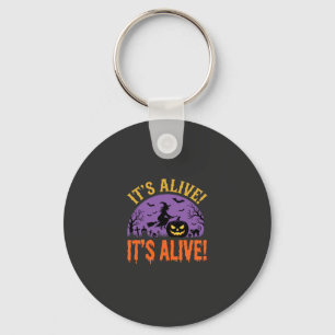 Halloween Witch Jack O Lantern It's Alive Key Ring
