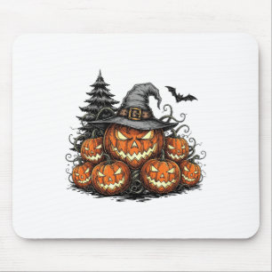 Halloween Witch Jack-o-lantern Scary Pumpkin Spook Mouse Mat