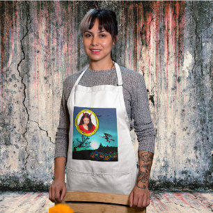 Halloween Witch, Jack o' Lanterns, Photo Frame Standard Apron