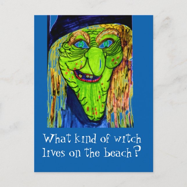 HALLOWEEN WITCH JOKE postcard (Front)