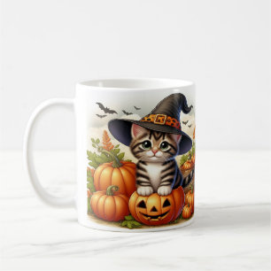 Halloween Witch Kittens Cute Spooky Cat Art  Coffee Mug