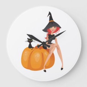 HALLOWEEN WITCH LARGE CLOCK