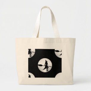 halloween witch large tote bag