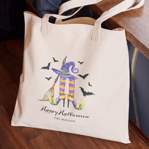 Halloween Witch Legs and Hat Tote Bag