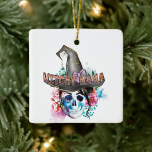 Halloween Witch Magic Witchy Ceramic Ornament