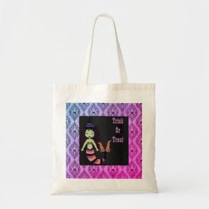 Halloween Witch Mermaid treat bag Tote Bag Bright
