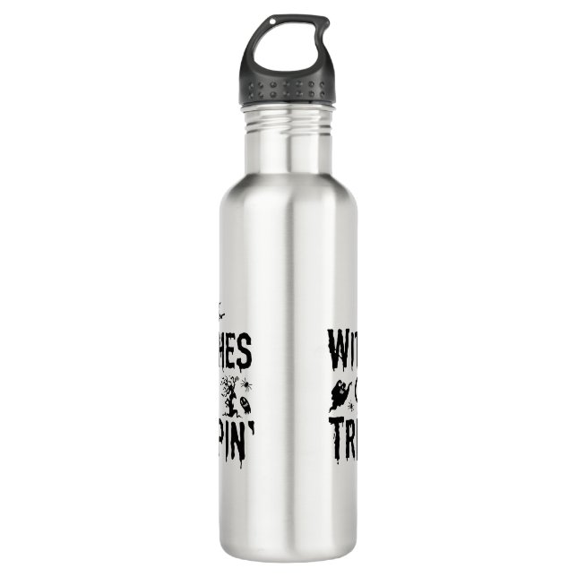Halloween Witch Modern Womens Scare 710 Ml Water Bottle (Front)