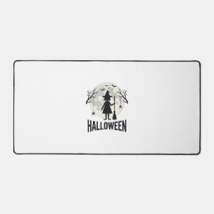 Halloween Witch Moon Vintage Engraving Design_1 Desk Mat