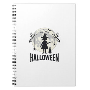 Halloween Witch Moon Vintage Engraving Design_1 Notebook