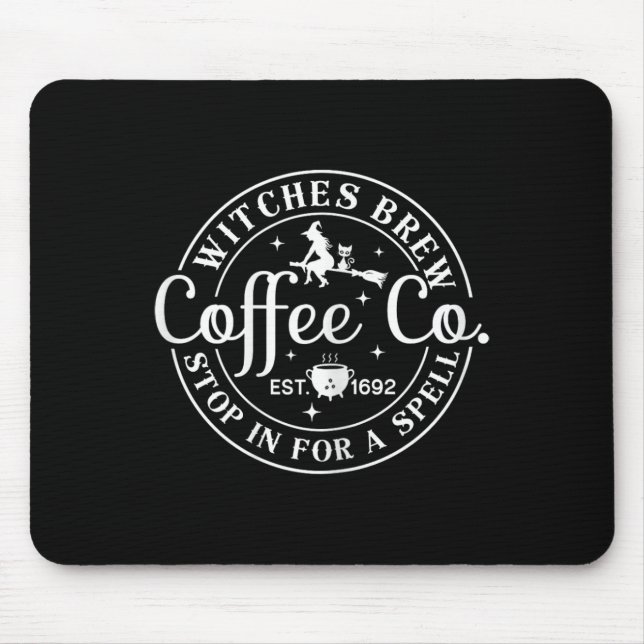 Halloween Witch Motif - Witches Brew Coffee And Co Mouse Mat (Front)