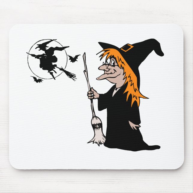 halloween witch mouse mat (Front)