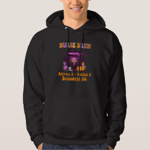 Halloween Witch Nurse Brew Ativan 2 Haldol 5 Benad Hoodie