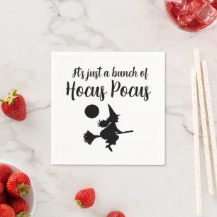 Halloween Witch on Broom Flying Hocus Pocus Napkin