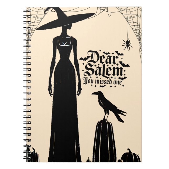 Halloween Witch Orange Spiral Notebook (Front)