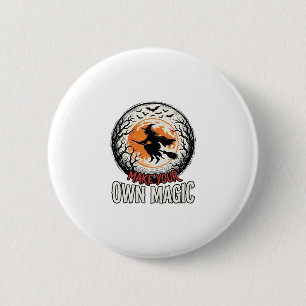Halloween Witch Own Magic Vintage Shirt Design_1 6 Cm Round Badge