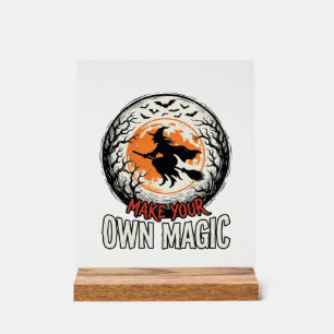 Halloween Witch Own Magic Vintage Shirt Design_1 Acrylic Sign