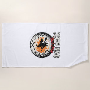 Halloween Witch Own Magic Vintage Shirt Design_1 Beach Towel