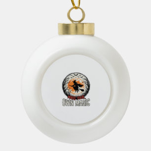 Halloween Witch Own Magic Vintage Shirt Design_1 Ceramic Ball Christmas Ornament