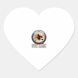 Halloween Witch Own Magic Vintage Shirt Design_1 Heart Sticker