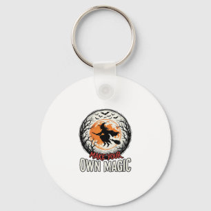 Halloween Witch Own Magic Vintage Shirt Design_1 Key Ring