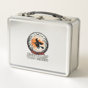 Halloween Witch Own Magic Vintage Shirt Design_1 Metal Lunch Box