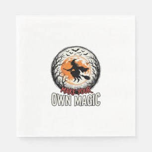 Halloween Witch Own Magic Vintage Shirt Design_1 Napkin