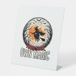 Halloween Witch Own Magic Vintage Shirt Design_1 Pedestal Sign